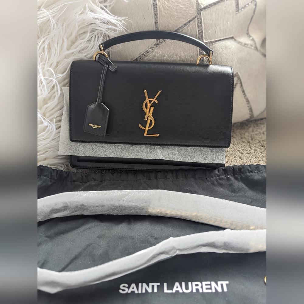 YSL sunset medium top handle bag